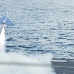 LUCAS drone launching from the USS Santa Barbara in the Arabian Gulf