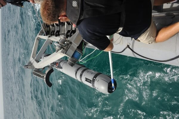 U.S. Navy unmanned underwater vehicle being deployed, illustrative photo, not Ghost Shark. Photo: Wikimedia Commons