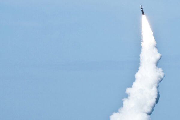 Trident II D5 missile launching from USS Nevada submarine