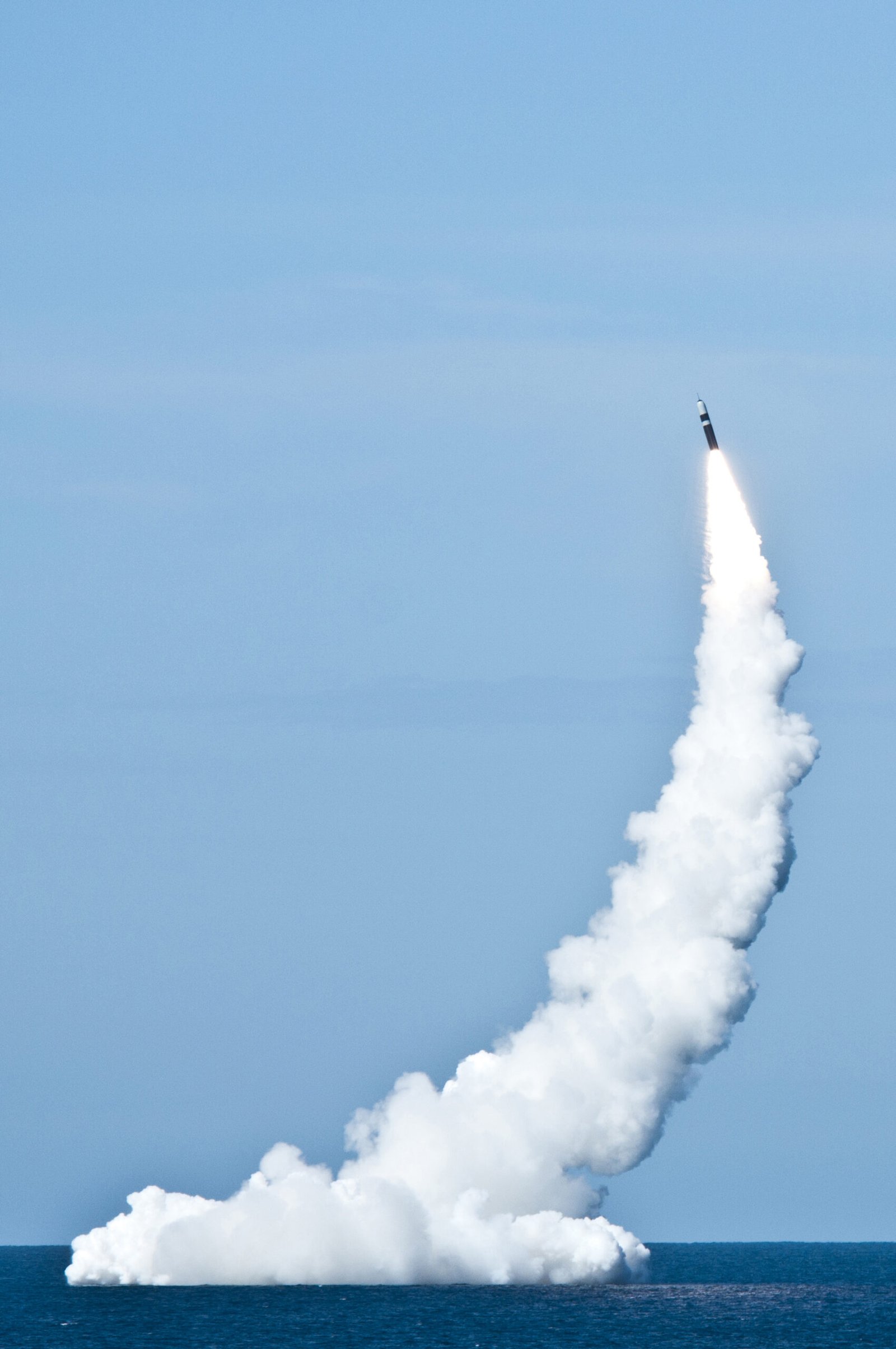 Trident II D5 missile launching from USS Nevada submarine